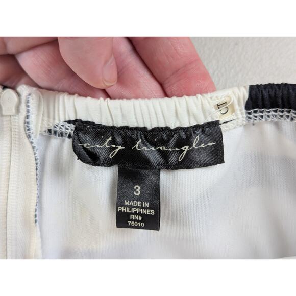 Y2K City Triangles Party Dress Juniors 3 Halter Brown White Tulle Poof Prom Hoco - Picture 5 of 8